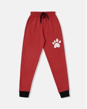 boys graphic print joggers with drawstring waist