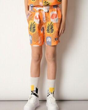 boys graphic print regular fit shorts