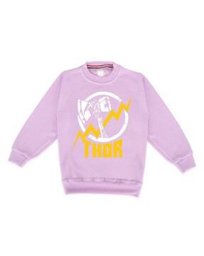 boys graphic print regular fit sweatshirt