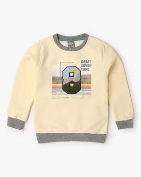 boys graphic print regular fit sweatshirt