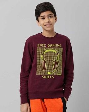 boys graphic print regular fit sweatshirt