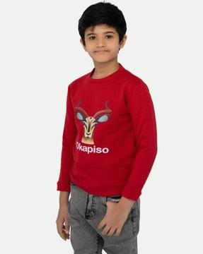 boys graphic print regular fit sweatshirt