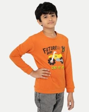 boys graphic print regular fit sweatshirt
