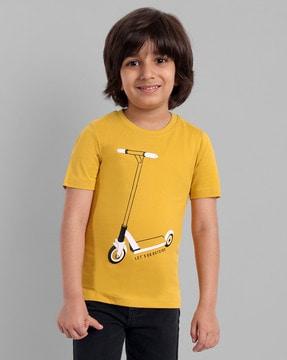 boys graphic print relaxed fit crew-neck t-shirt