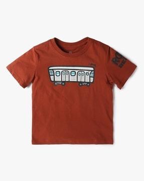 boys graphic print relaxed fit round-neck t-shirt