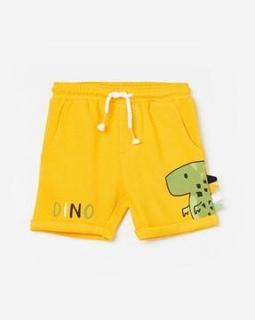 boys graphic print shorts with drawstring waist