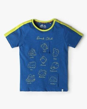 boys graphic print slim fit crew-neck t-shirt