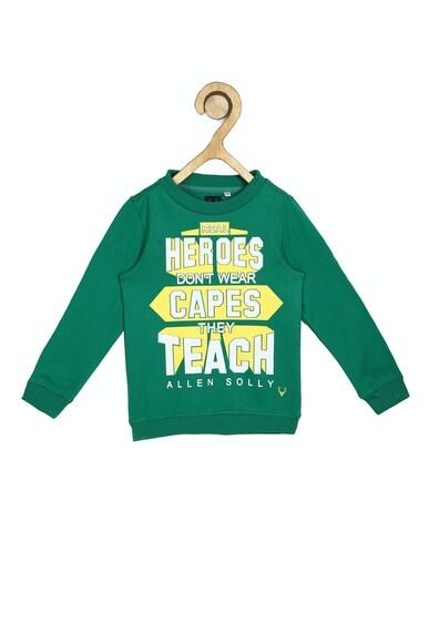 boys green graphic print regular fit sweatshirt