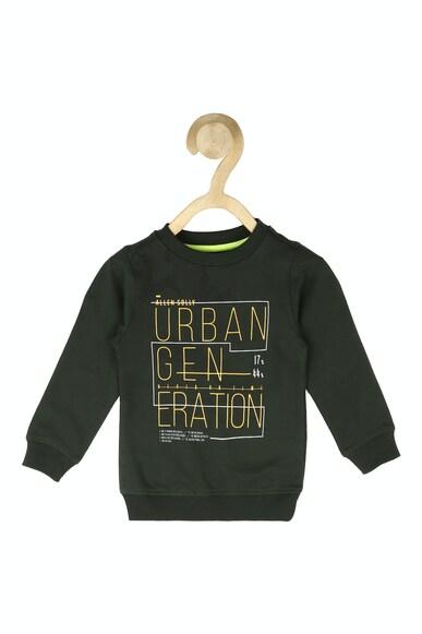 boys green graphic print regular fit sweatshirt