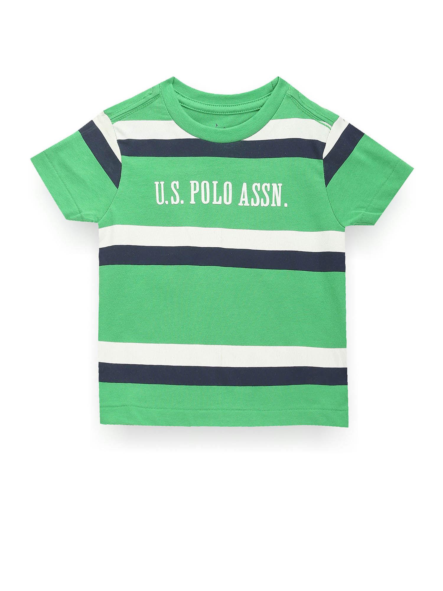 boys green horizontal stripe t-shirt