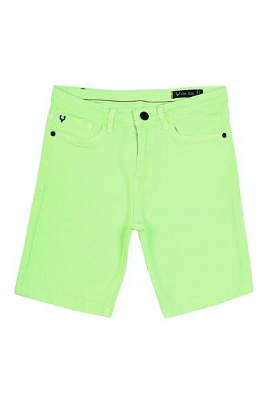 boys green regular fit solid shorts