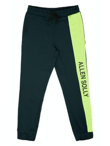 boys green regular fit solid track pants