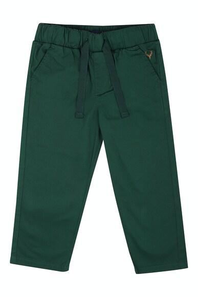 boys green slim fit solid trousers