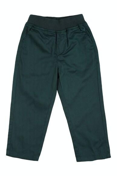 boys green slim fit solid trousers
