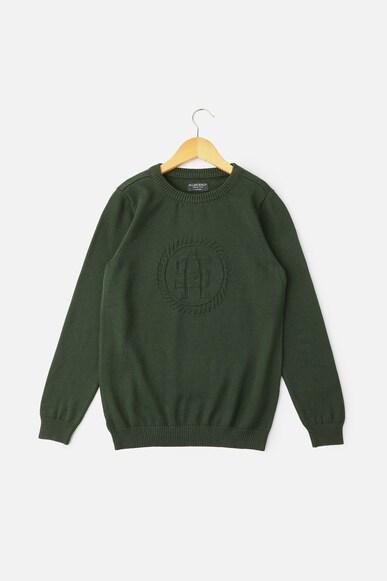 boys green solid regular fit sweater