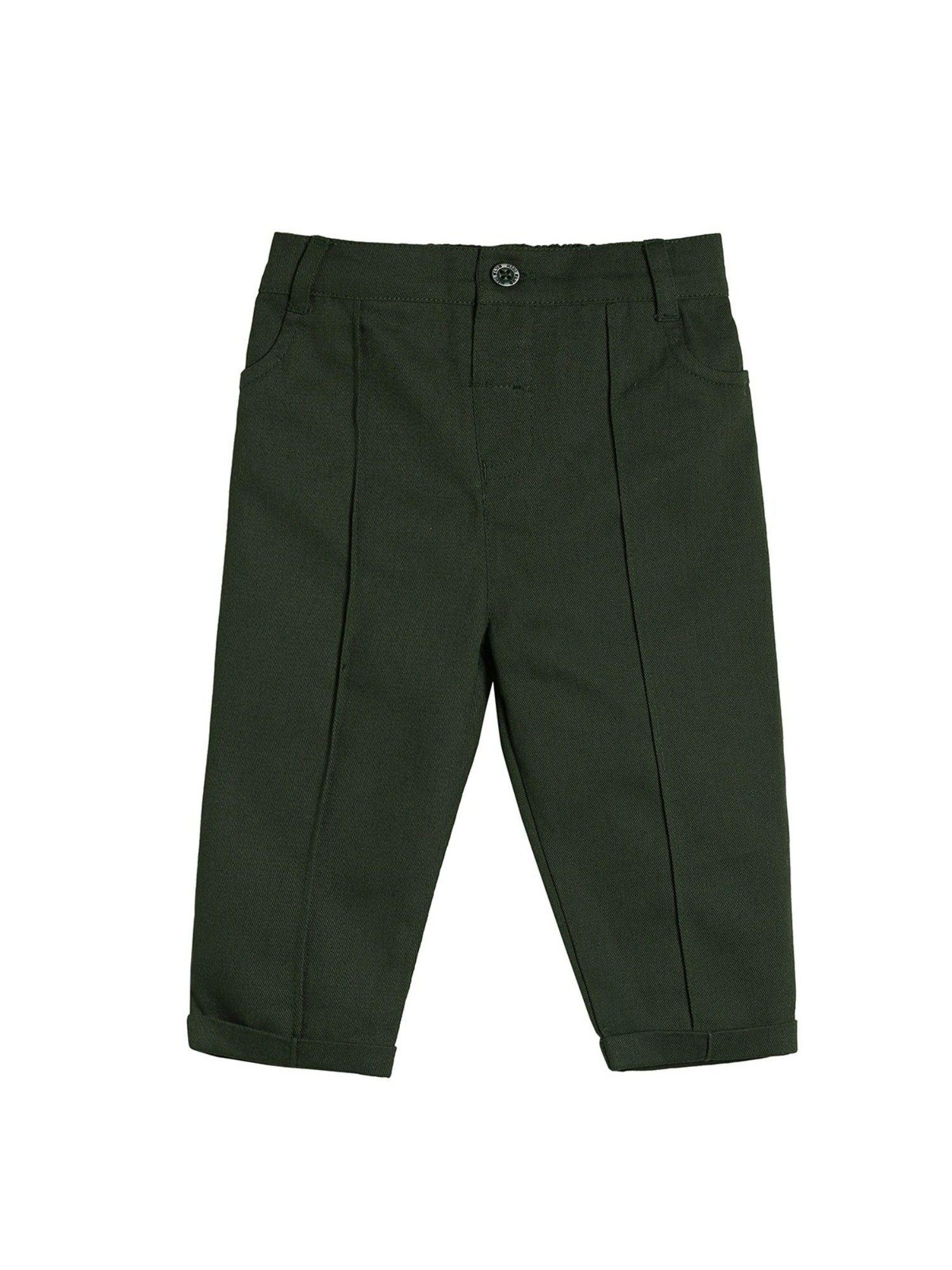 boys green woven pant