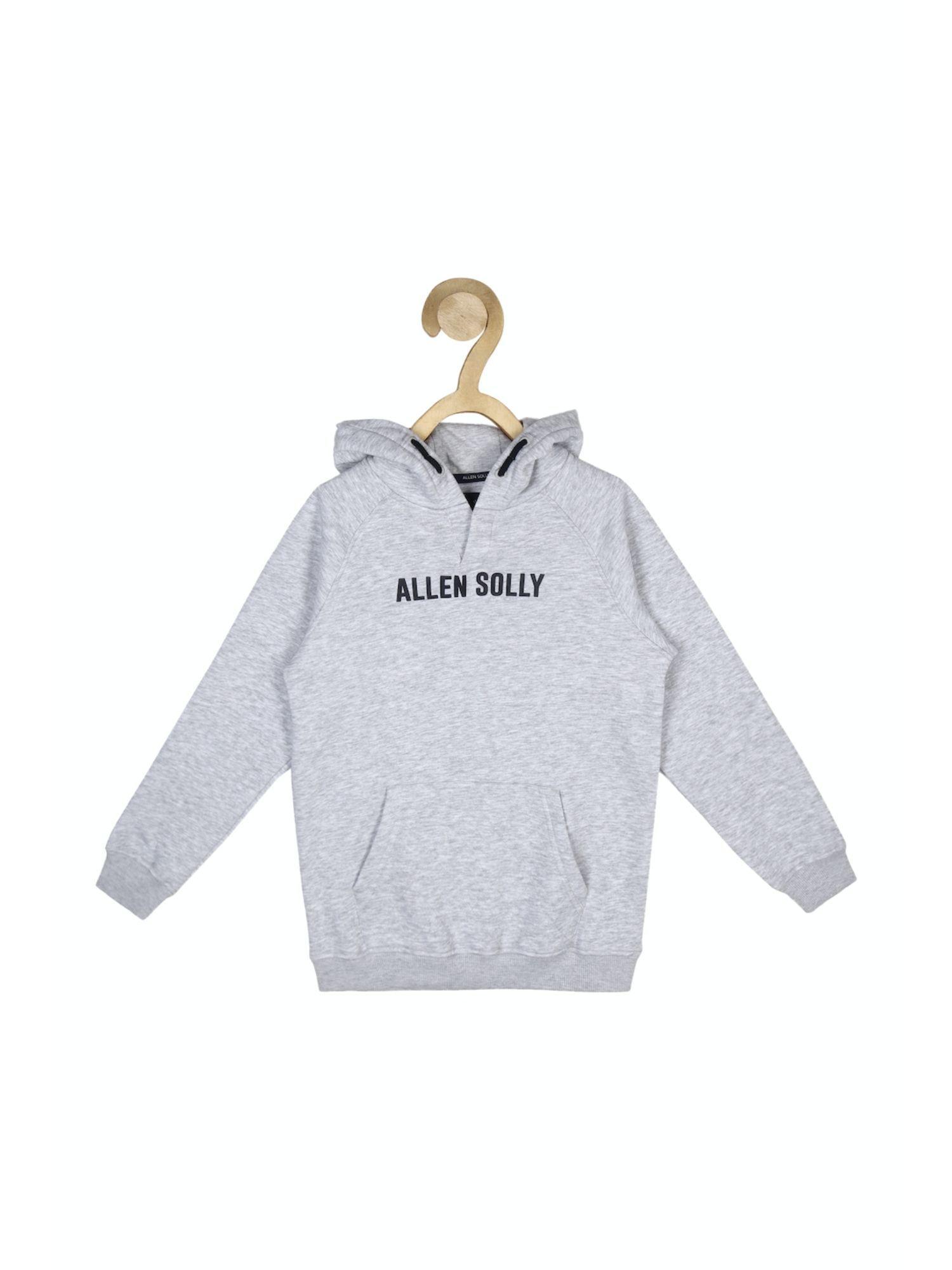 boys grey textured regular fit hoodie