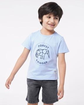 boys half sleeves regular fit crew-neck t-shirt