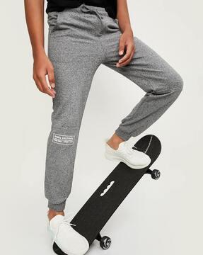 boys heathered joggers with drawstring waist