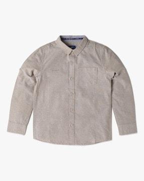 boys heathered shirt with patch pocket