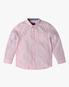 boys heathered shirt with patch pocket