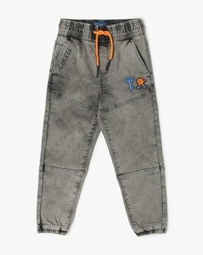 boys heavily washed regular fit jogger jeans