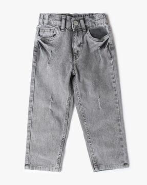 boys heavily washed relaxed fit jeans