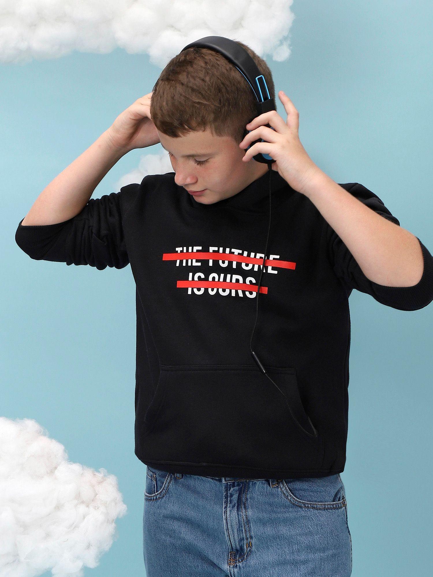 boys jet black the future is ours hoodie