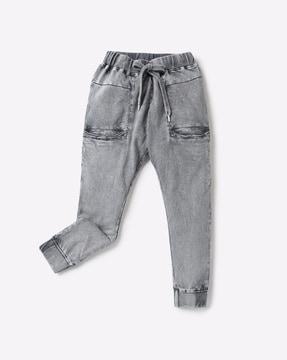boys joggers with acid washed effect