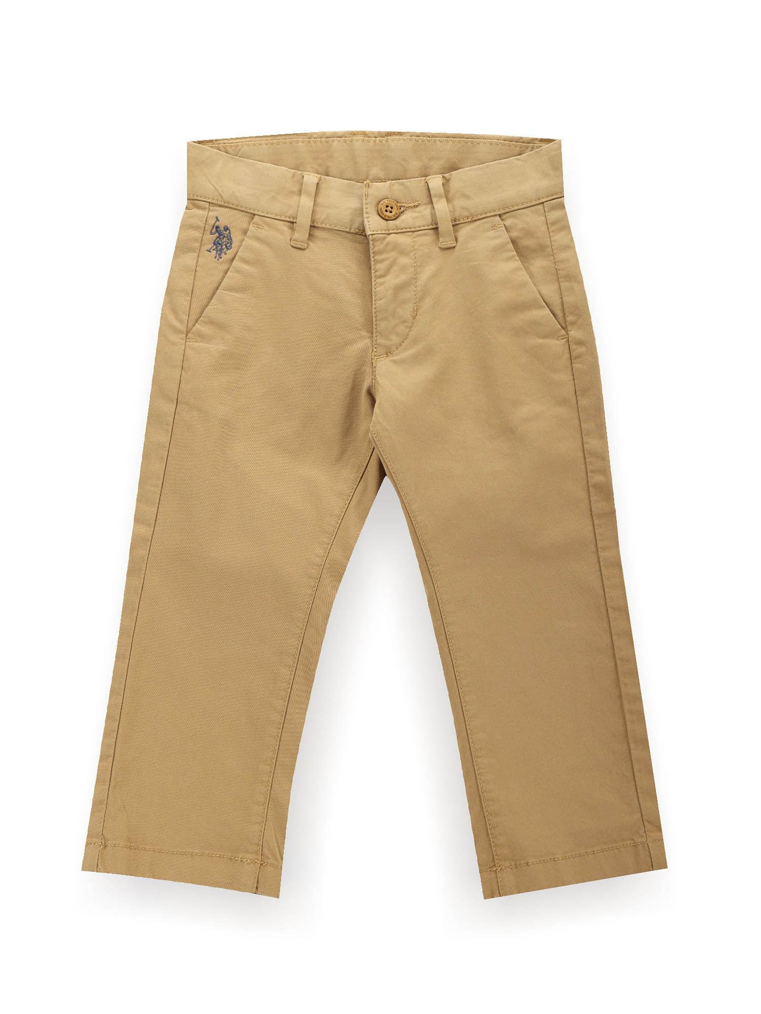 boys khaki cotton stretch twill trouser