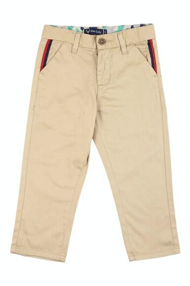 boys khaki slim fit solid trousers