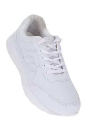 boys lace up sports shoes - white