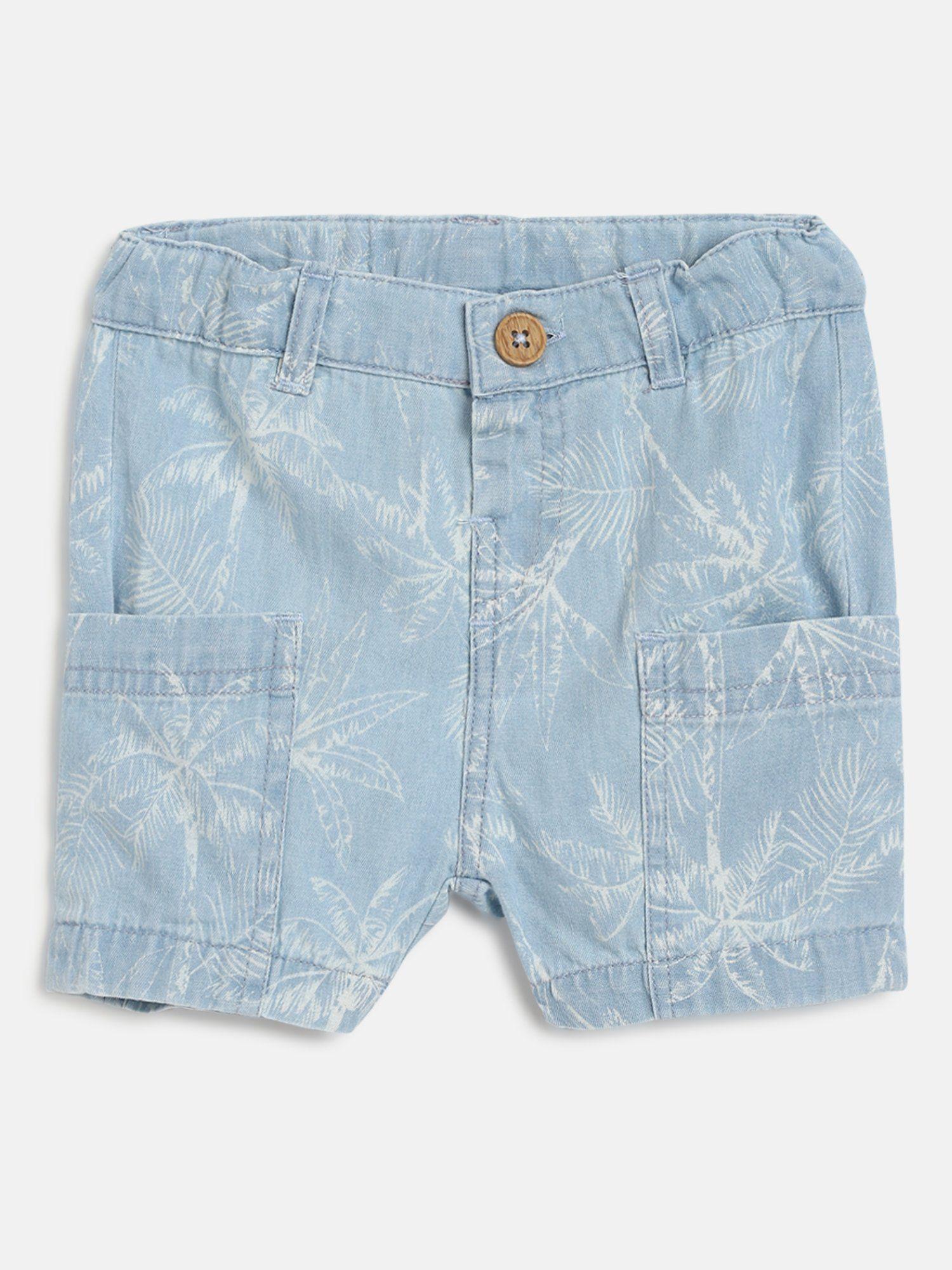 boys light blue printed shorts