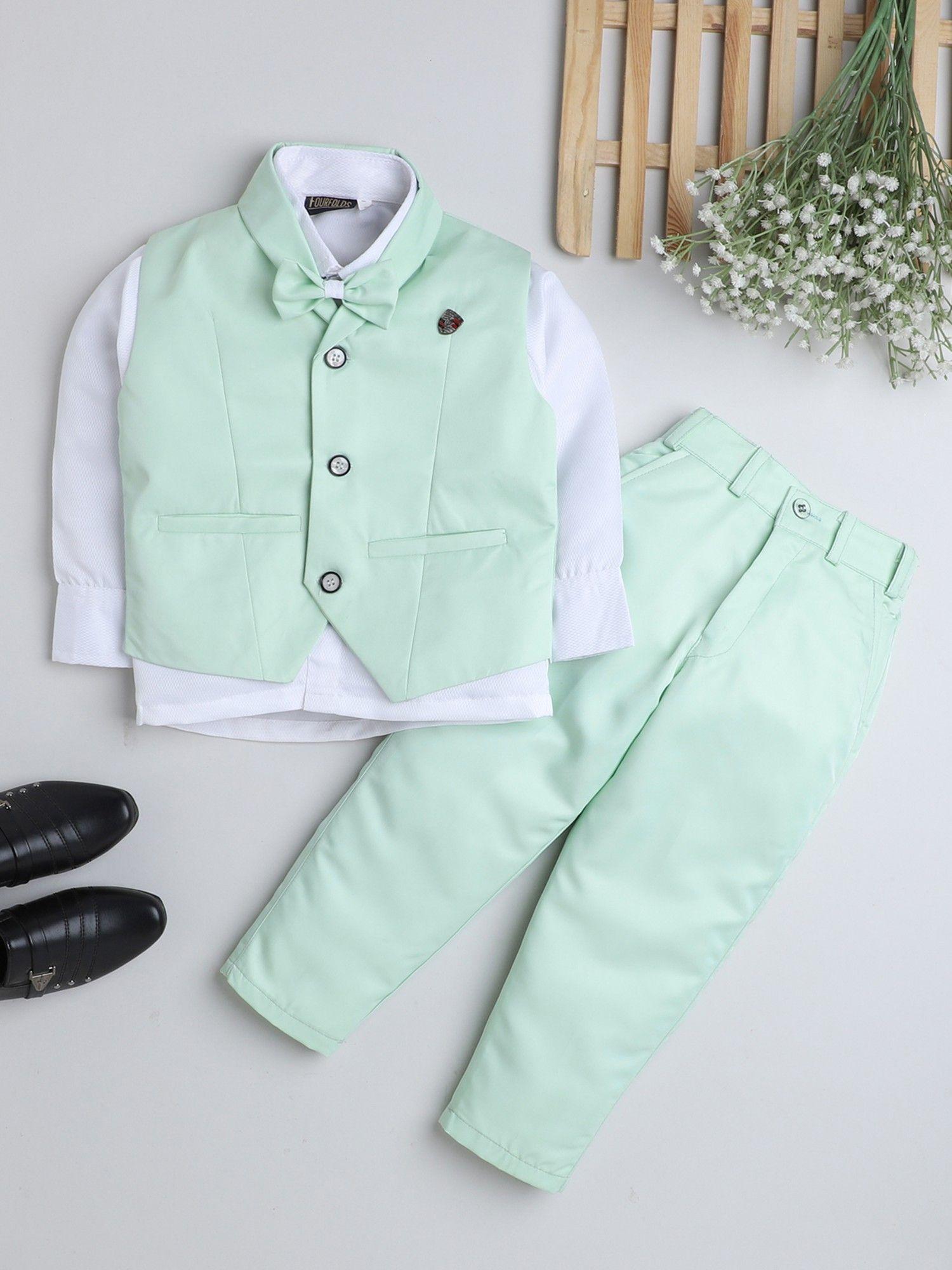 boys light green suit (set of 4)