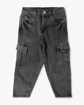 boys lightly washed cargo jeans
