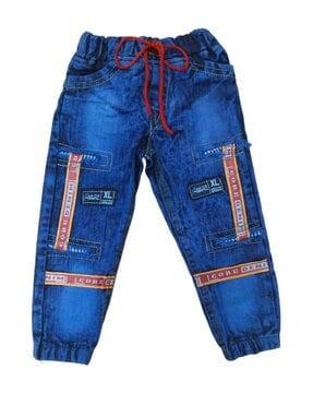 boys lightly washed joggers with drawstring waist