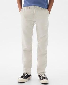 boys linen mid-rise straight fit chinos