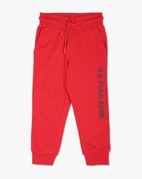 boys logo embroidered cotton joggers