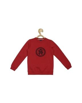 boys logo embroidered cotton sweatshirt