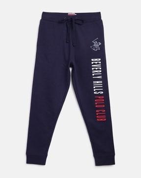 boys logo embroidered joggers with drawstring waist