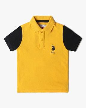 boys logo embroidered regular fit polo t-shirt