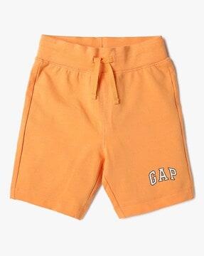 boys logo print knitted shorts with elasticated waist