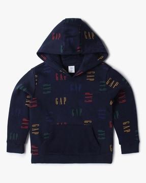 boys logo print relaxed fit hoodie