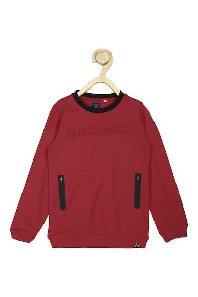 boys maroon print regular fit sweatshirt