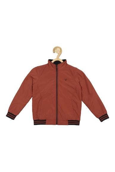 boys maroon solid regular fit jacket