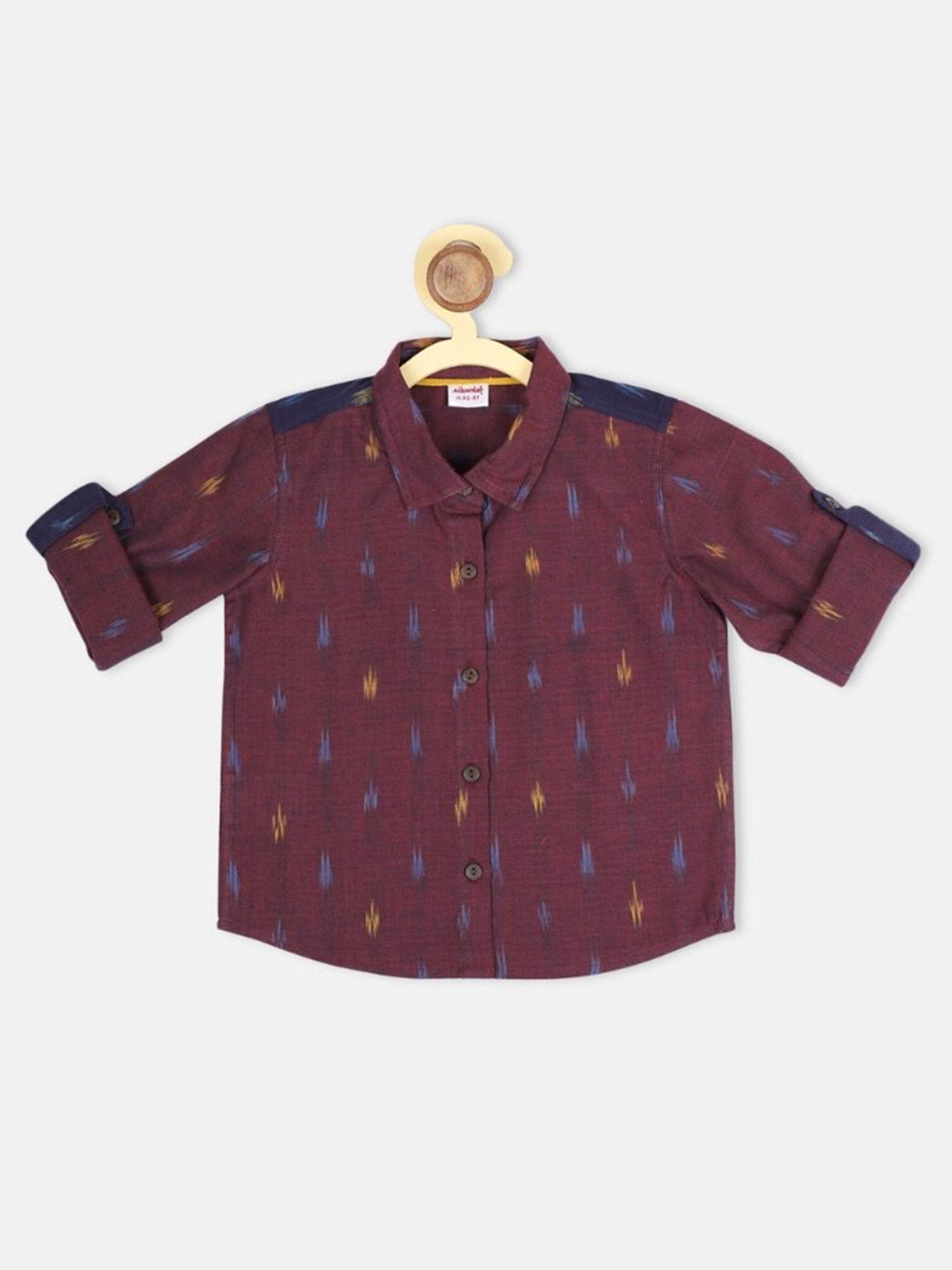 boys maroon woven shirt