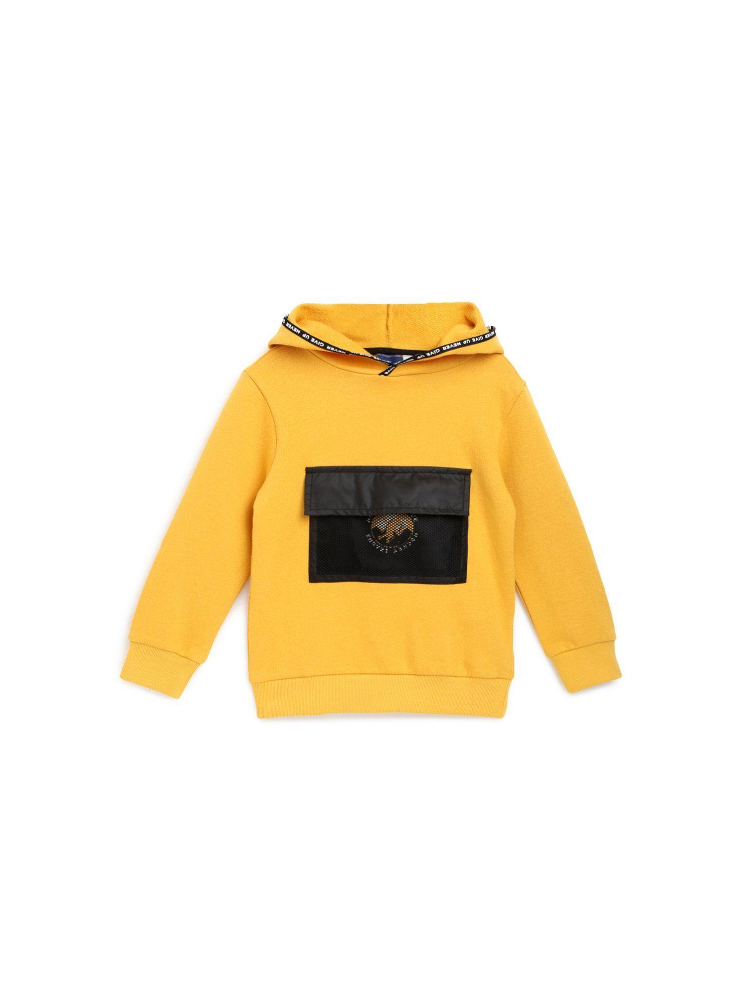 boys medium mustard french terry hoodie