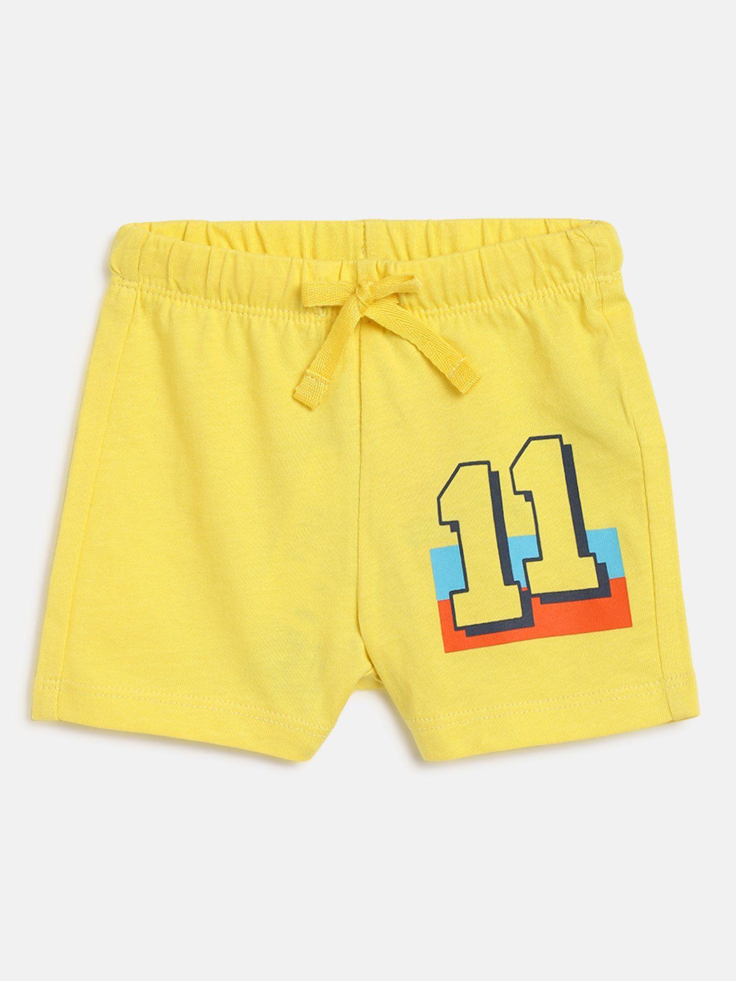 boys medium yellow printed shorts