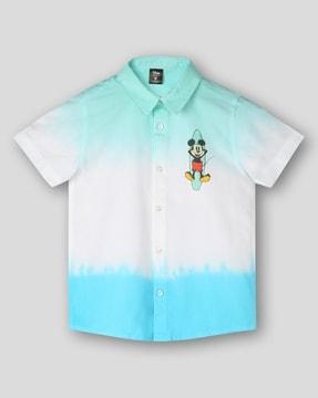 boys mickey mouse print regular fit shirt