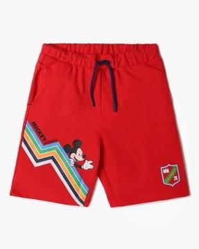 boys mickey mouse print regular fit shorts